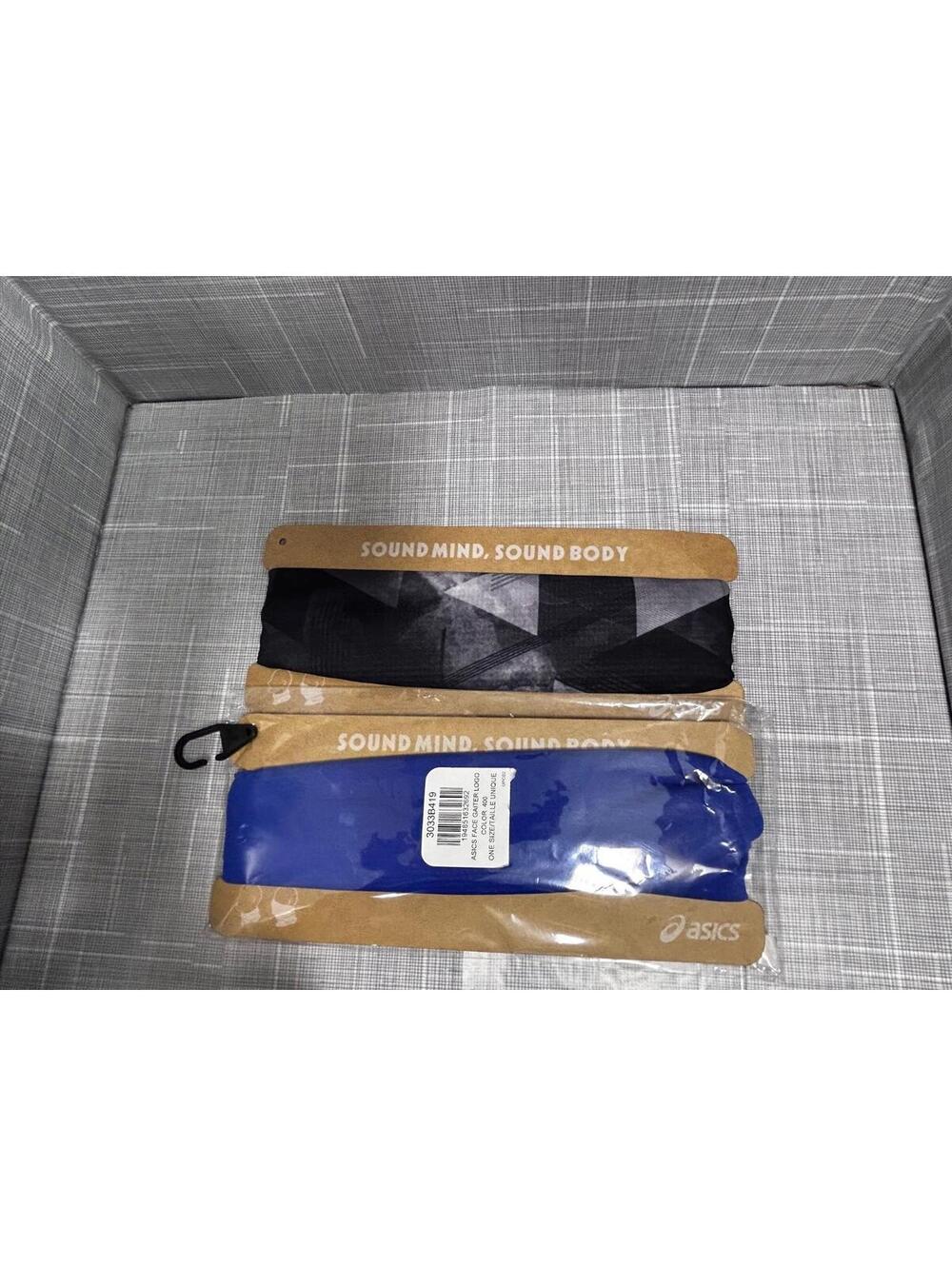 ASICS Face Gaiter Logo One Size Blue & Black Neck Gaiter New *Bundle of 2*